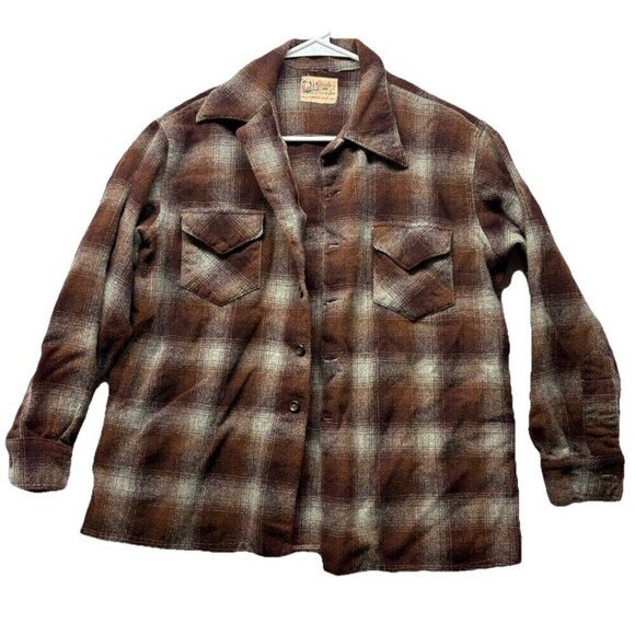klinderfues Other - Vintage KLINKERFUES North Country Brown Plaid Flannel Wool Shirt Size M *flaw